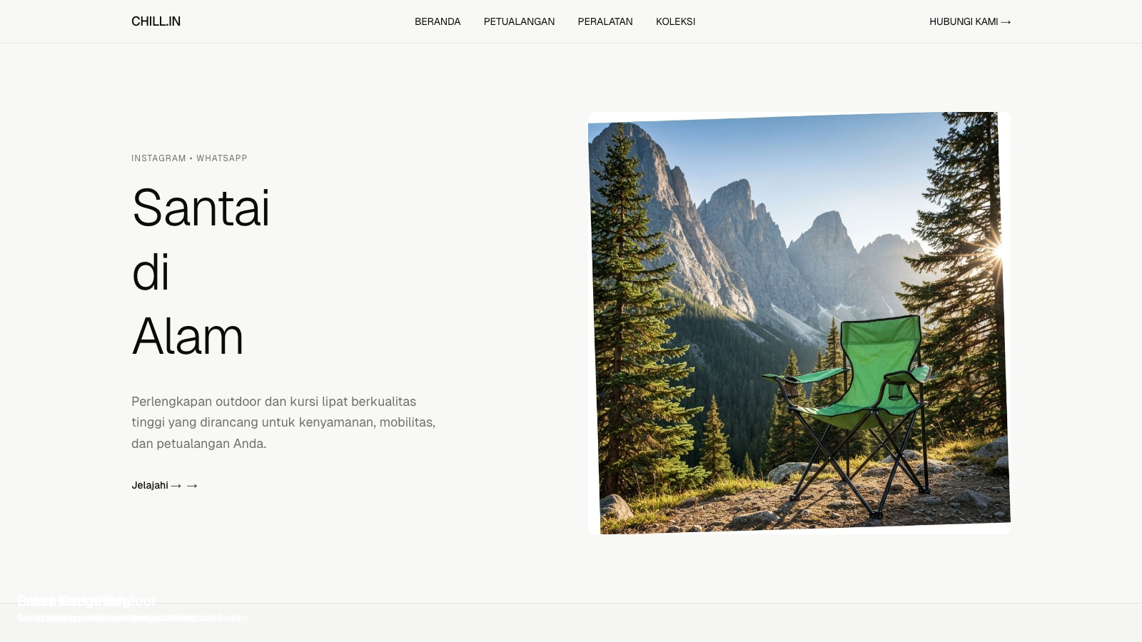 Chill In website preview